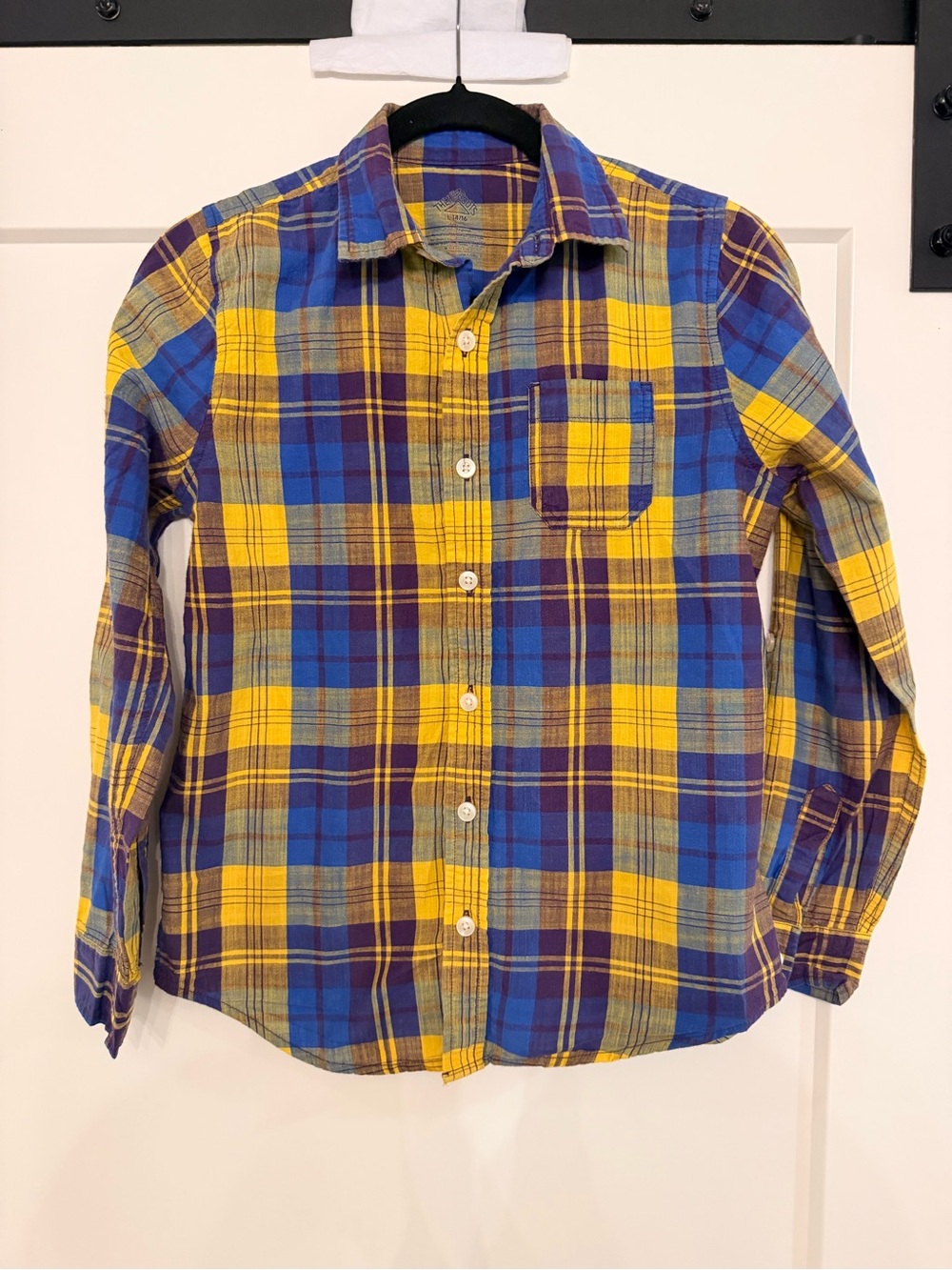 Kids Yellow & Blue Plaid Button-Down Shirt